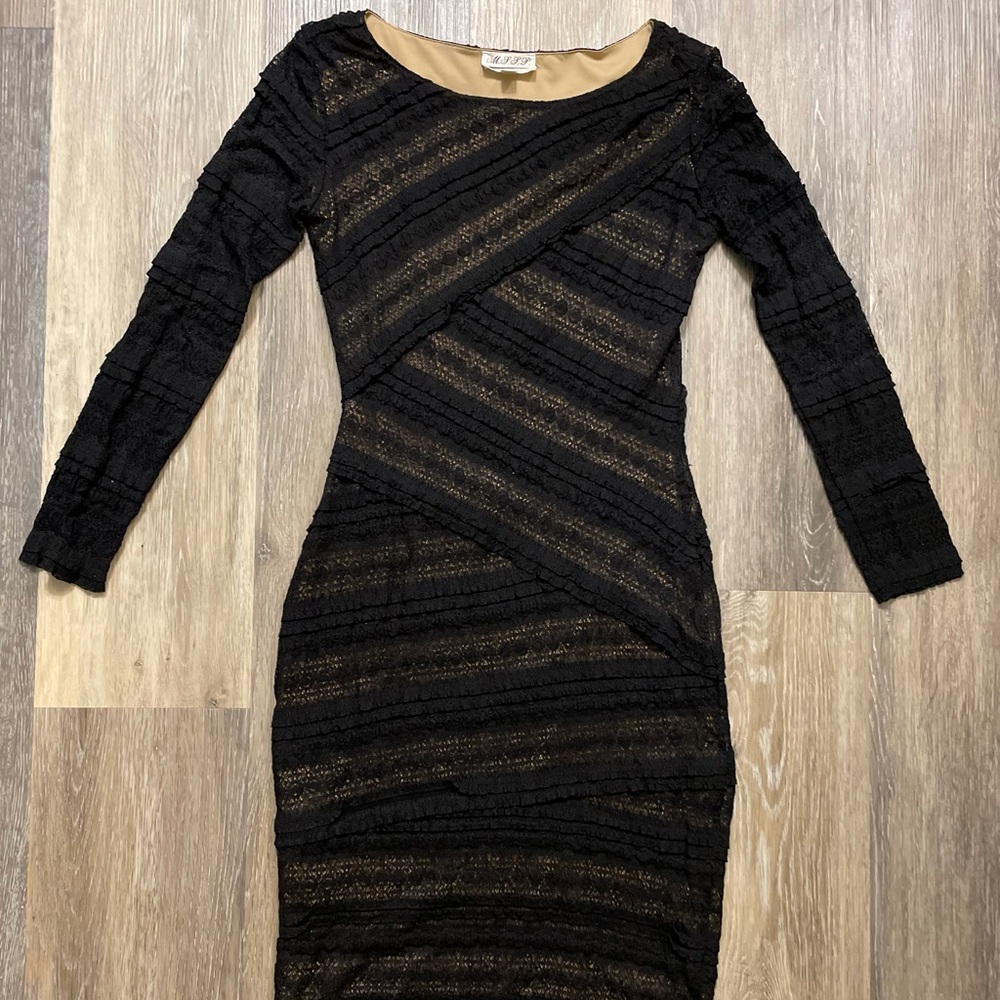 Black/Tan Lace Dress